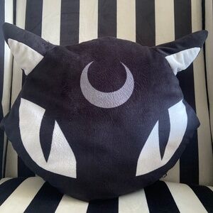 Killstar Black Cat Crescent Moon Pillow
